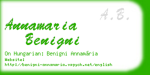 annamaria benigni business card